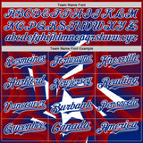 Custom Red Royal-White 3D Patriotic American Flag And Star Authentic Baseball Jersey