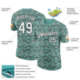Custom Green White-Black 3D Pickleball Paddles Balls Tropical Palm Trees Performance T-Shirt