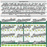 Custom Green White-Black 3D Pickleball Paddles Balls Floral Performance T-Shirt