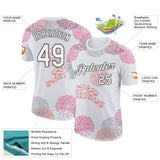 Custom White Black 3D Pickleball Paddles Balls Floral Performance T-Shirt