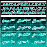 Custom Black Aqua-White 3D Pattern Design Gradient Square Shapes Performance T-Shirt