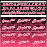 Custom Black Neon Pink-White 3D Pattern Design Gradient Square Shapes Performance T-Shirt