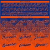 Custom Royal Orange 3D Pattern Design Gradient Square Shapes Performance T-Shirt