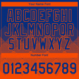 Custom Royal Orange 3D Pattern Design Gradient Square Shapes Performance T-Shirt