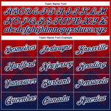 Custom Red Navy-White 3D Pattern Design Gradient Square Shapes Performance T-Shirt