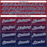 Custom Crimson Navy-White 3D Pattern Design Gradient Square Shapes Performance T-Shirt