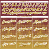Custom Burgundy Old Gold-White 3D Pattern Design Gradient Square Shapes Performance T-Shirt