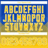 Custom Thunder Blue Yellow-White 3D Pattern Design Gradient Square Shapes Performance T-Shirt