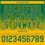 Custom Kelly Green Gold 3D Pattern Design Gradient Square Shapes Performance T-Shirt