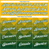 Custom Gold White-Green 3D Pattern Design Gradient Square Shapes Performance T-Shirt