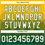 Custom Gold White-Green 3D Pattern Design Gradient Square Shapes Performance T-Shirt