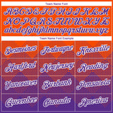 Custom Orange Purple-White 3D Pattern Design Gradient Square Shapes Performance T-Shirt