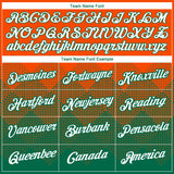 Custom Orange White-Kelly Green 3D Pattern Design Gradient Square Shapes Performance T-Shirt