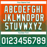 Custom Orange White-Kelly Green 3D Pattern Design Gradient Square Shapes Performance T-Shirt