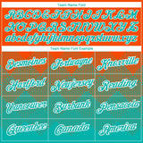 Custom Orange Aqua-White 3D Pattern Design Gradient Square Shapes Performance T-Shirt