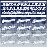 Custom Navy White-Silver 3D Pattern Design Gradient Square Shapes Performance T-Shirt
