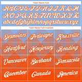 Custom Light Blue White-Orange 3D Pattern Design Gradient Square Shapes Performance T-Shirt