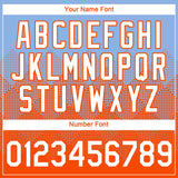 Custom Light Blue White-Orange 3D Pattern Design Gradient Square Shapes Performance T-Shirt