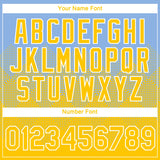 Custom Light Blue Yellow-White 3D Pattern Design Gradient Square Shapes Performance T-Shirt