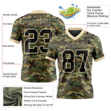 Custom Camo Black-Cream 3D Pattern Salute To Service Mesh Authentic Football Jersey
