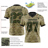 Custom Camo Olive-Black 3D Pattern Salute To Service Mesh Authentic Football Jersey