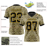Custom Camo Black-Yellow 3D Pattern Salute To Service Mesh Authentic Football Jersey