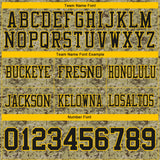 Custom Camo Black-Yellow 3D Pattern Salute To Service Mesh Authentic Football Jersey