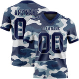 Custom Camo Navy-Gray 3D Pattern Salute To Service Mesh Authentic Football Jersey