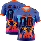 Custom Royal Navy-Orange 3D Pattern Tropical Palm Trees Mesh Authentic Football Jersey