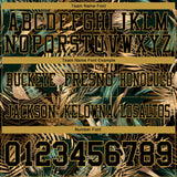 Custom Black Old Gold 3D Pattern Tropical Hawaii Jungle Leaves Mesh Authentic Football Jersey