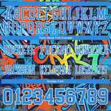 Custom Graffiti Pattern Powder Blue-White 3D Pattern Splash Mesh Authentic Football Jersey