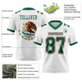 Custom White Kelly Green-Red 3D Pattern Mexico Mesh Authentic Football Jersey