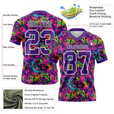 Custom Graffiti Pattern Purple-White 3D Pattern Splash Mesh Authentic Football Jersey
