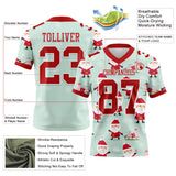 Custom Green Red-White 3D Pattern Christmas Mesh Authentic Football Jersey