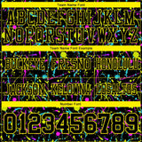 Custom Graffiti Pattern Black-Light Yellow 3D Pattern Splash Mesh Authentic Football Jersey