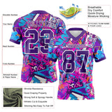 Custom Graffiti Pattern Purple-White 3D Pattern Splash Mesh Authentic Football Jersey