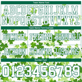 Custom White Kelly Green 3D Pattern St. Patrick's Day Mesh Authentic Football Jersey