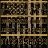 Custom Black Old Gold 3D Pattern American Flag Mesh Authentic Football Jersey