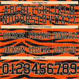 Custom Orange Black-Cream 3D Pattern Tiger Print Mesh Authentic Football Jersey