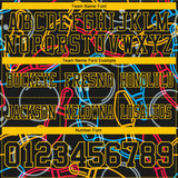 Custom Black Yellow 3D Pattern Bowling Mesh Authentic Football Jersey
