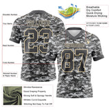 Custom Camo Steel Gray-Cream 3D Pattern Salute To Service Mesh Authentic Football Jersey