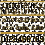 Custom White Black-Old Gold 3D Pattern Leopard Print Mesh Authentic Football Jersey