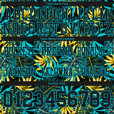 Custom Black Lakes Blue 3D Pattern Beach Tropical Hawaii Palm Leaves Mesh Authentic Football Jersey