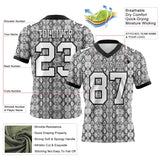 Custom White Black 3D Pattern Snakeskin Print Mesh Authentic Football Jersey