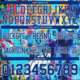 Custom Graffiti Pattern Royal-White 3D Pattern Mesh Authentic Football Jersey