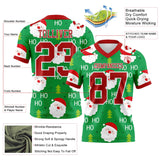 Custom Green Red-White 3D Pattern Christmas Mesh Authentic Football Jersey