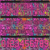 Custom Graffiti Pattern Pink-Black 3D Pattern Colorful Leopard Print Mesh Authentic Football Jersey