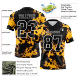 Custom Tie Dye Black-White 3D Pattern Mesh Authentic Football Jersey