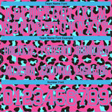 Custom Pink Sky Blue-Black 3D Pattern Leopard Print Mesh Authentic Football Jersey
