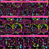 Custom Graffiti Pattern Black-Pink 3D Pattern Neon Splash Mesh Authentic Football Jersey